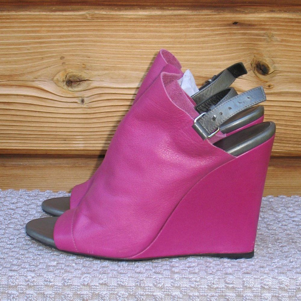 Balenciaga Glove Leather Sling Back Wedges Shoes